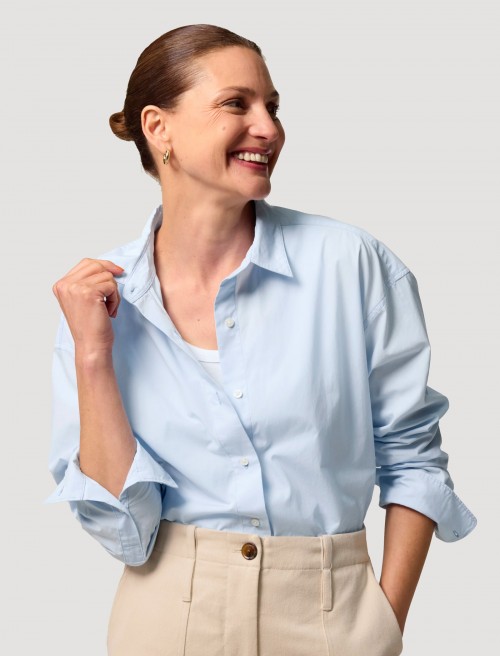 Camisa Popelín Mujer Blue