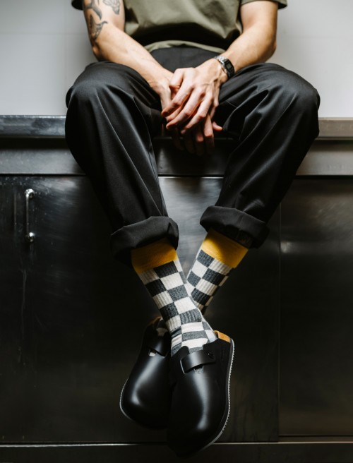 Calcetines Check Ecru