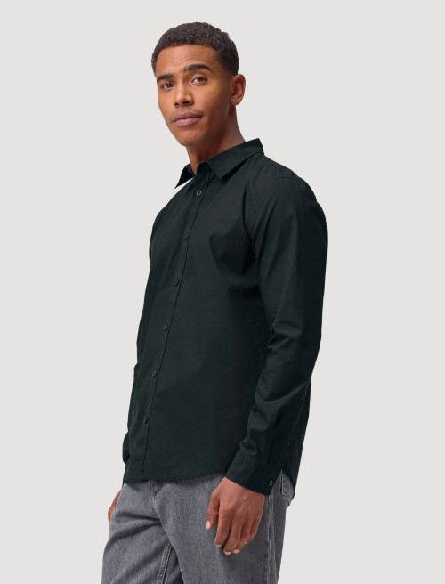 Camisa Popelín Hombre Black