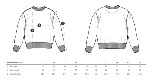 Sizing Sudadera Unisex Navy