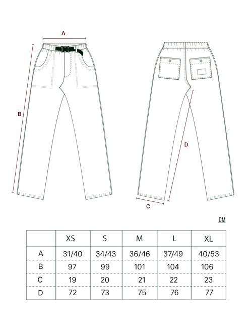Sizing Pantalón Fatigue Chef Army