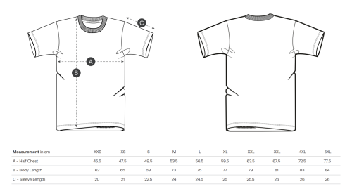 Sizing Camiseta Unisex Bright Blue