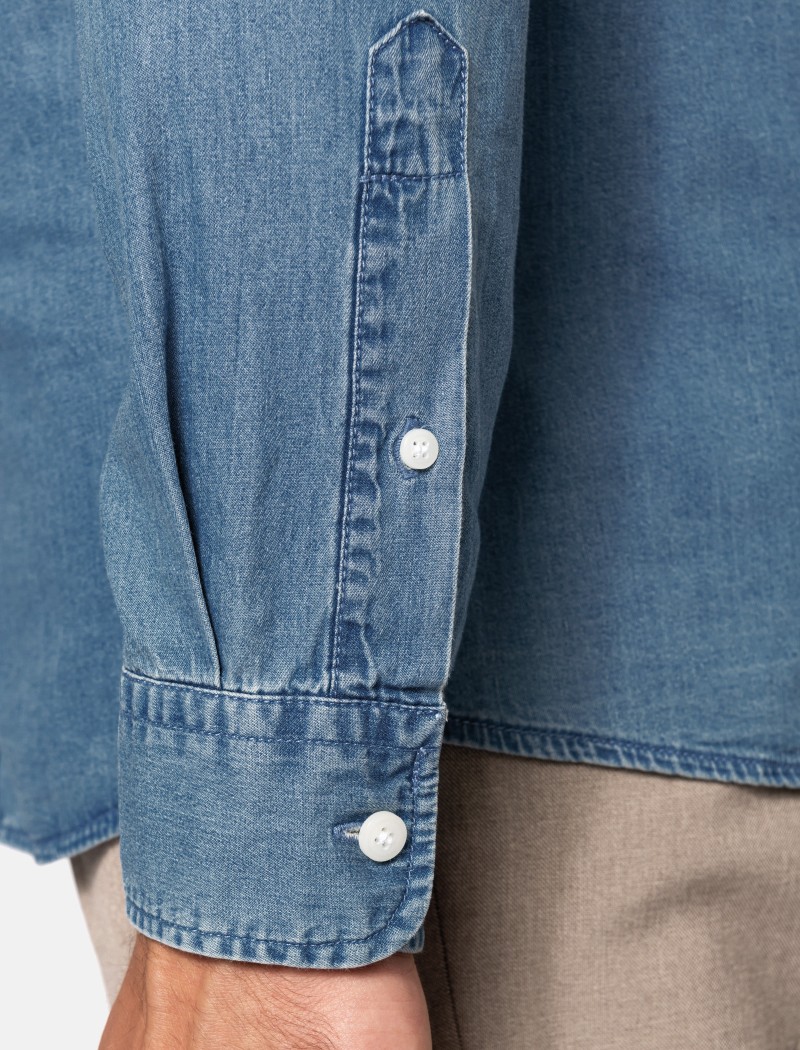 01 Camisa Denim Light Hombre
