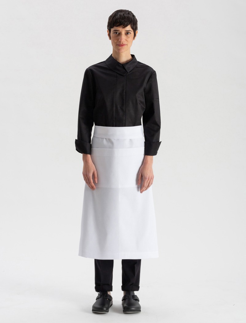 Delantal de cintura largo de color blanco Delantal de cintura largo de color blanco