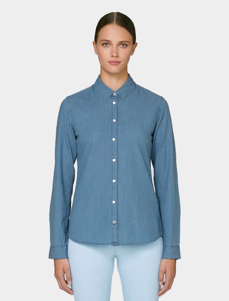 Camisa denim claro de mujer Camisa denim claro de mujer