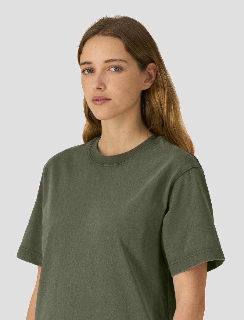 Camiseta vintage verde unissex
Camiseta vintage verde unissex em algodão orgânico