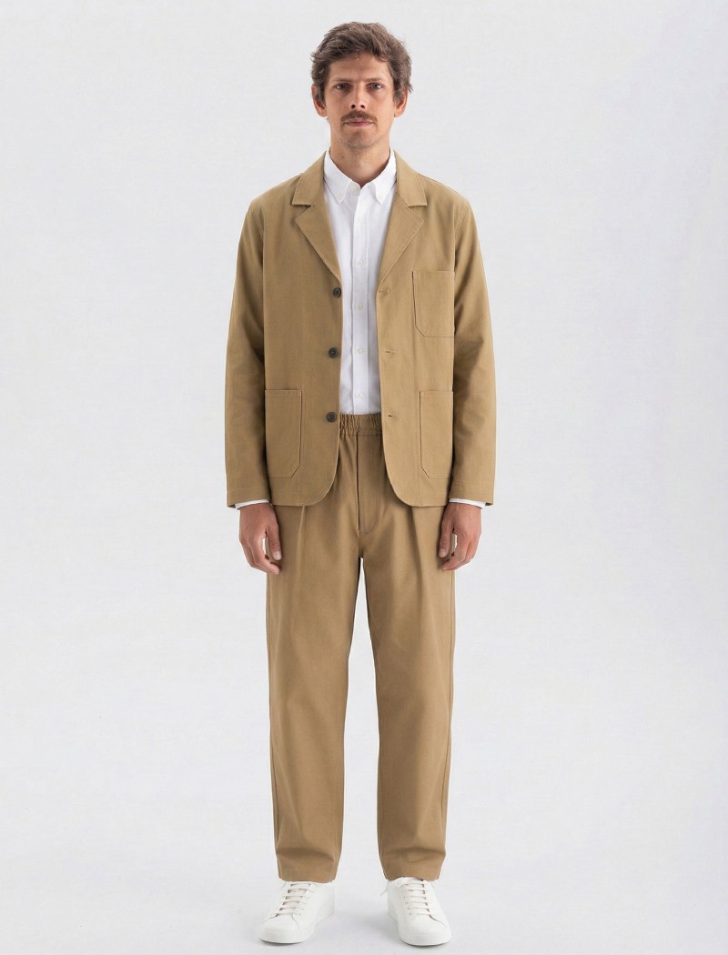 Americana unisex color arena Americana unisex color arena y estilo informal