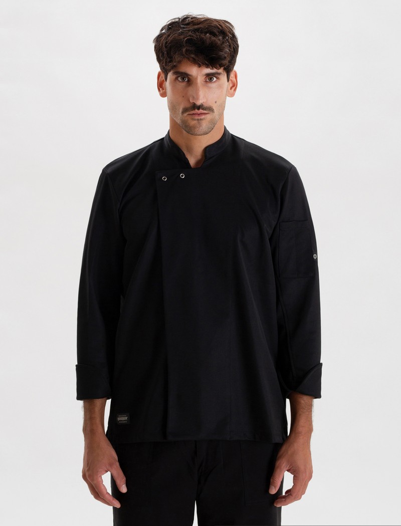 Chaquetilla cocinero manga larga negra Chaquetilla cocinero manga larga negra