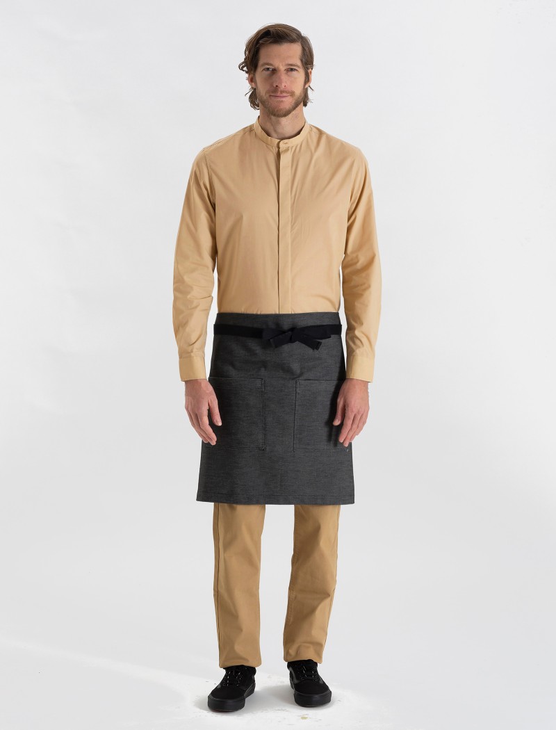 Delantal midi en denim negro Delantal midi en denim negro