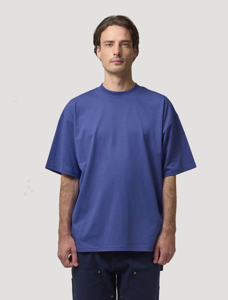 Camiseta corte relajado azul worker unisex Camiseta corte relajado azul worker unisex algodón orgánico