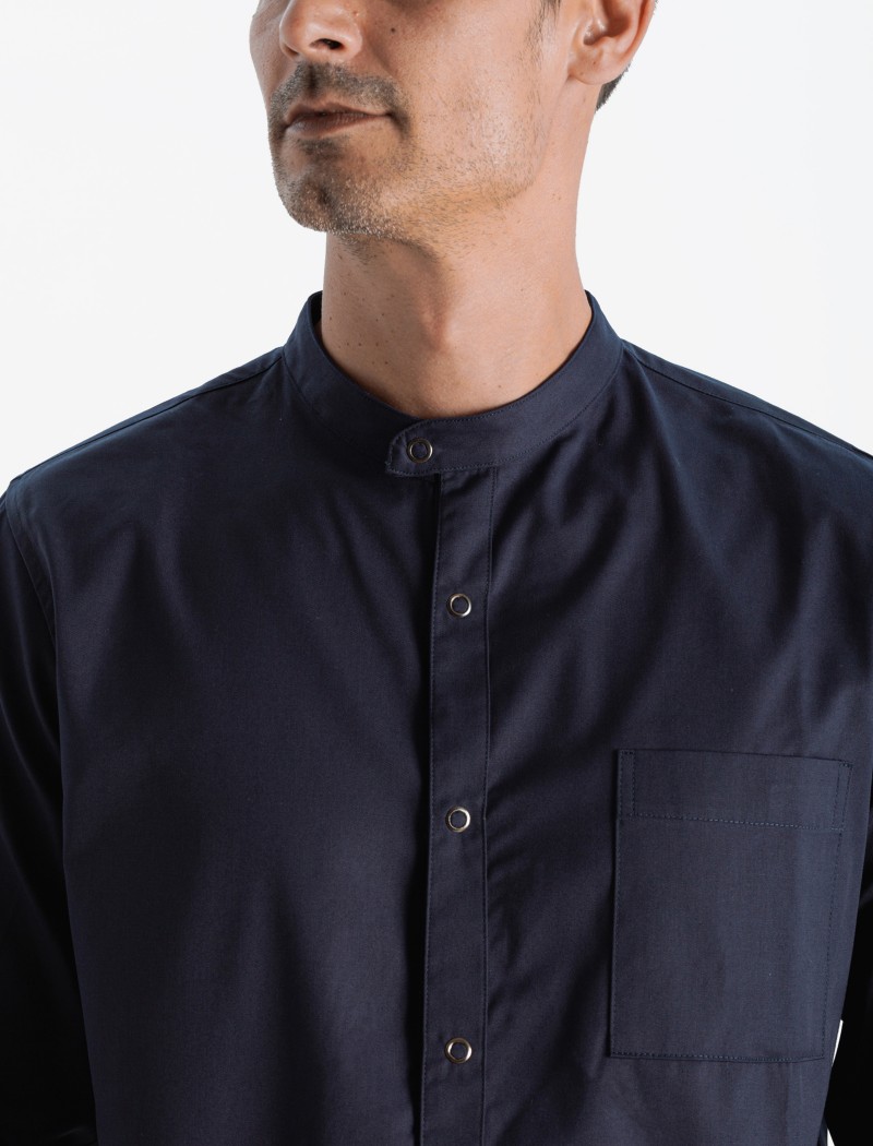 Chaquetilla de chef azul manga larga Chaquetilla de chef azul manga larga