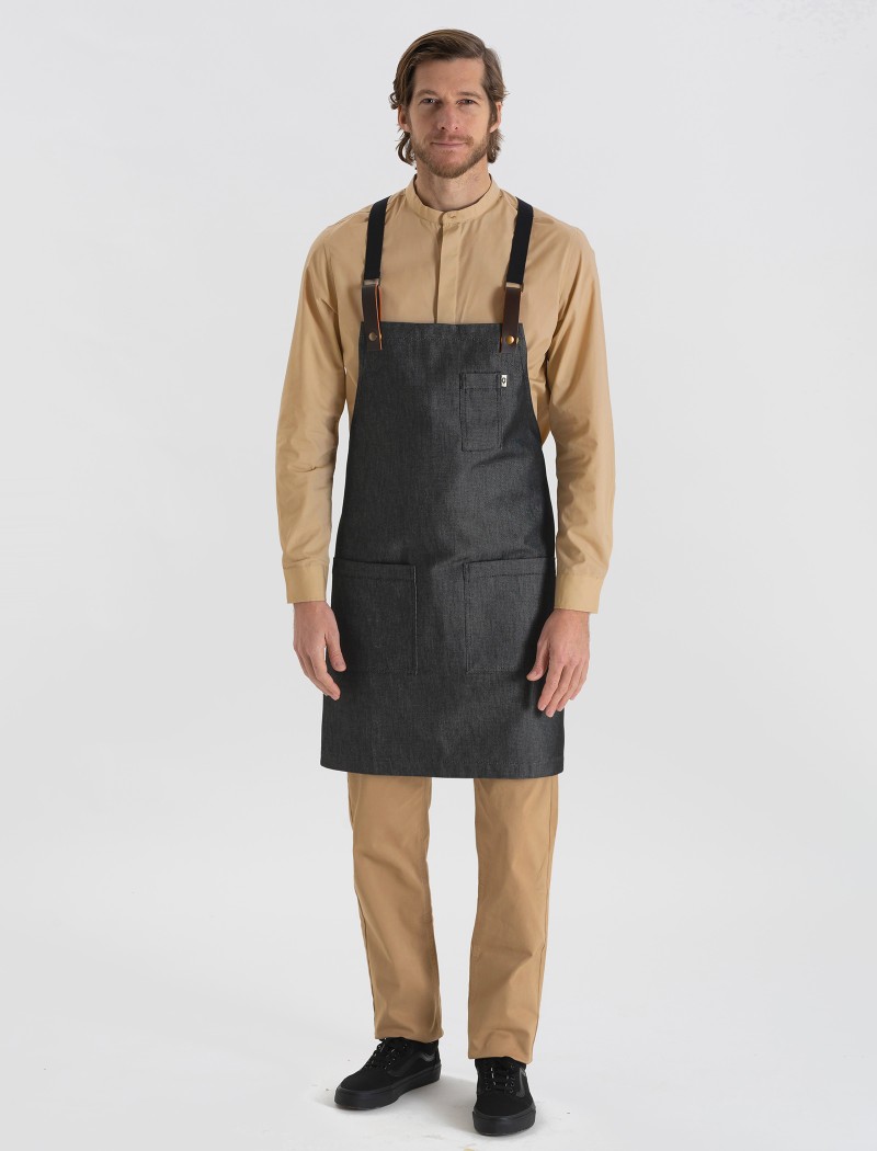 Delantal negro denim Delantal negro denim