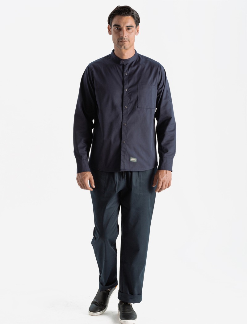 Camisa cocinero azul manga larga Camisa cocinero azul manga larga