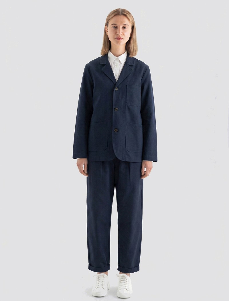 Americana unisex con botones azul marino Americana unisex azul marino informal y de gran calidad