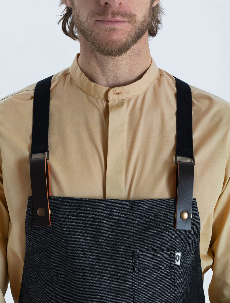 6 Delantal Garbo Denim Negro