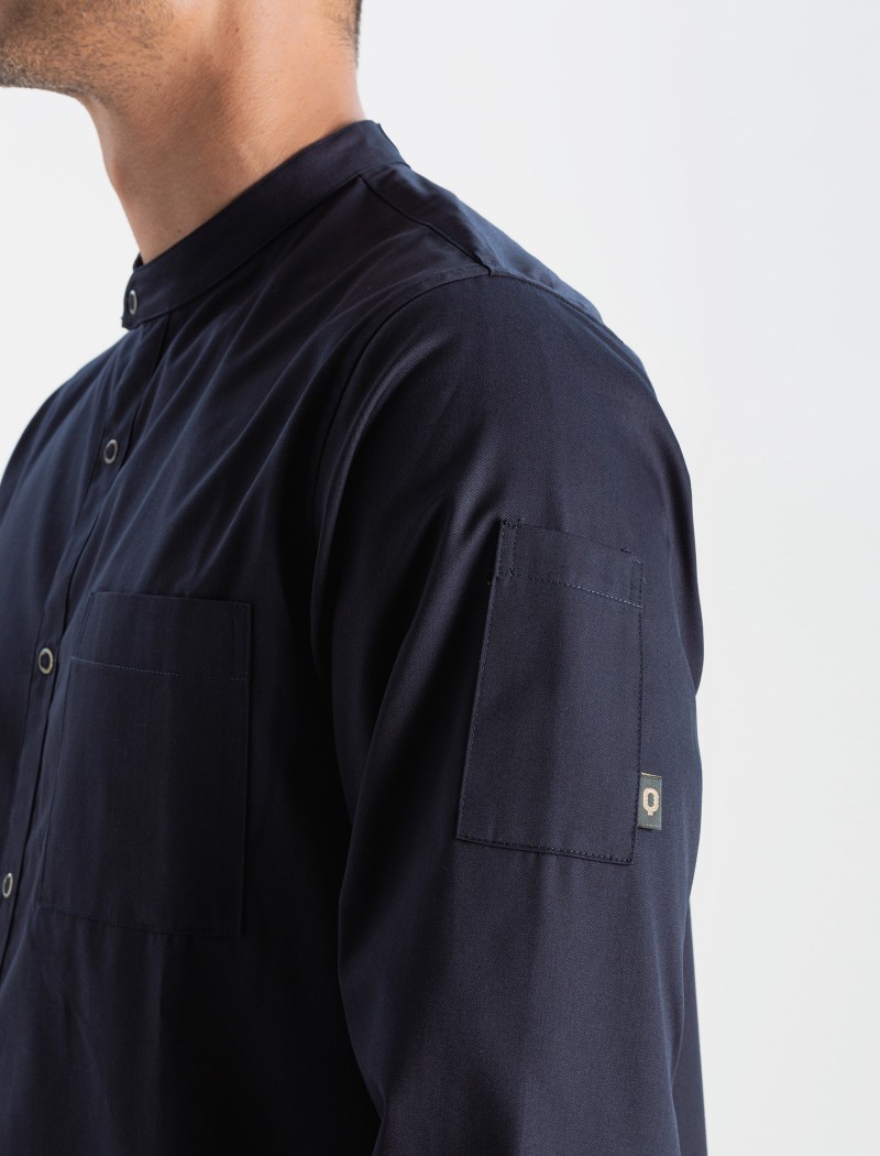 Chaquetilla de chef azul manga larga 2 Chaquetilla de chef azul manga larga 2