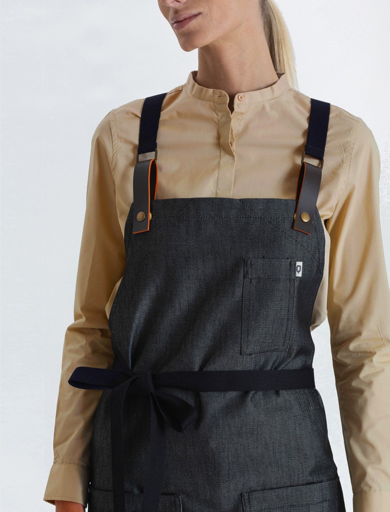 3 Delantal Garbo Denim Negro