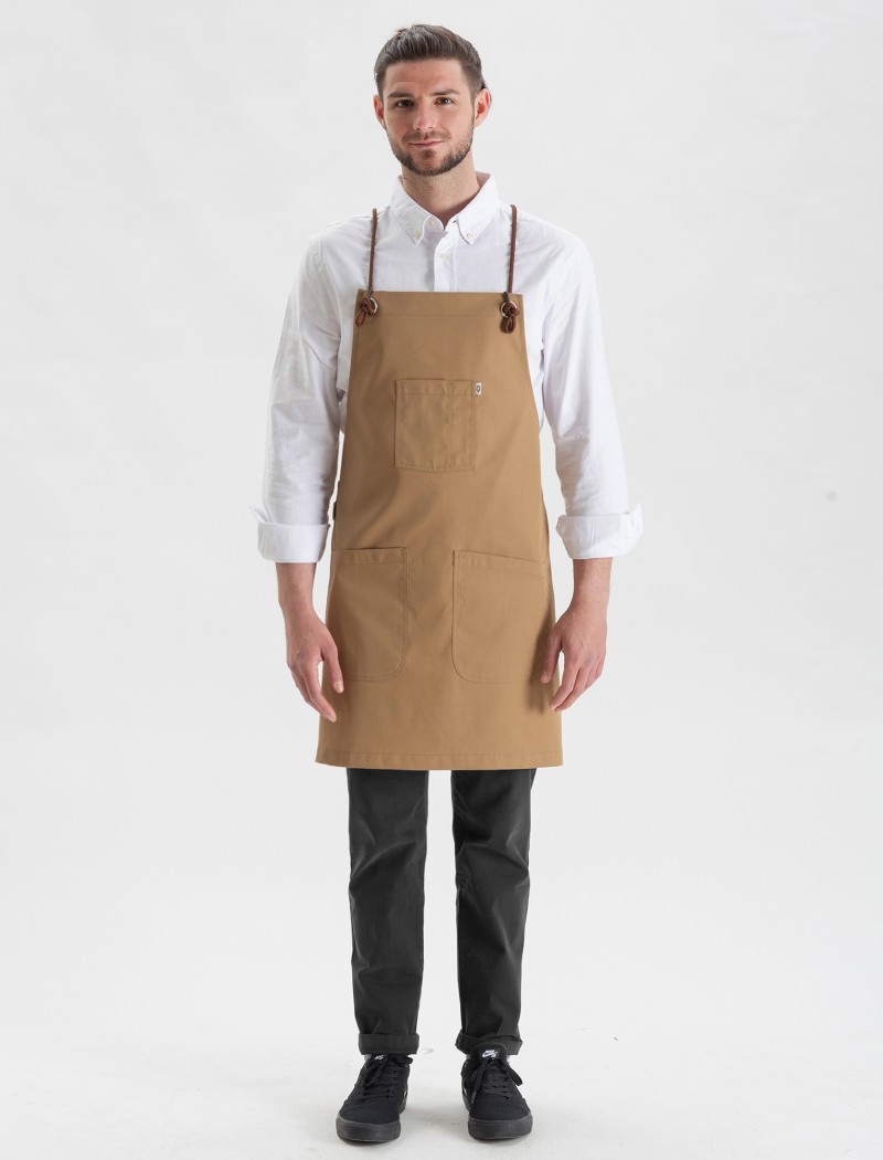 Delantal cruzado a la espalda arena con cordones 2 Delantal cruzado a la espalda arena con cordones 2