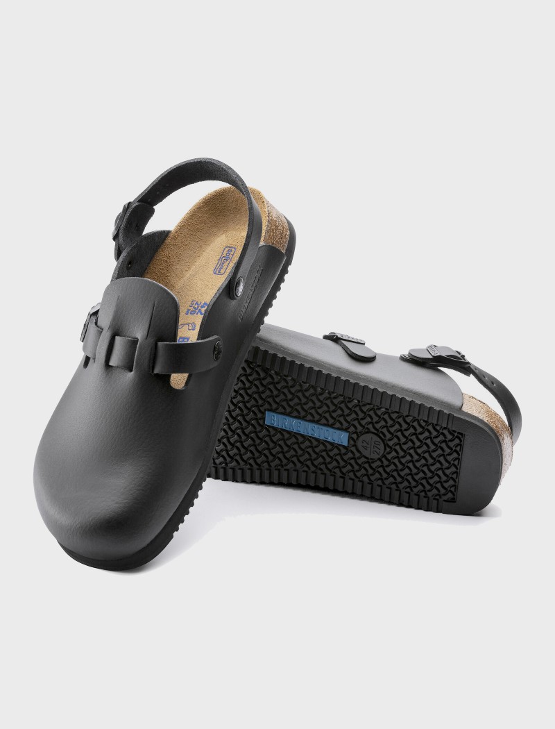 Zuecos Birkenstock antideslizantes negros Zuecos Birkenstock antideslizantes negros