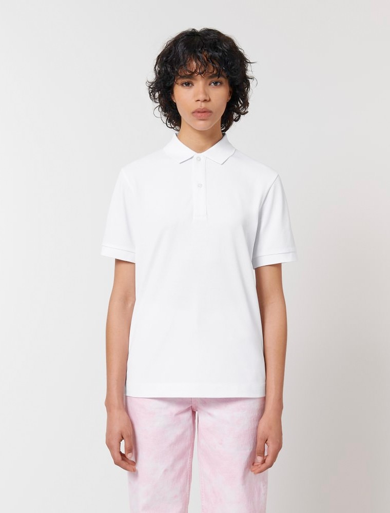 Polo blanco mujer para uniforme detalle Polo blanco mujer para uniforme detalle