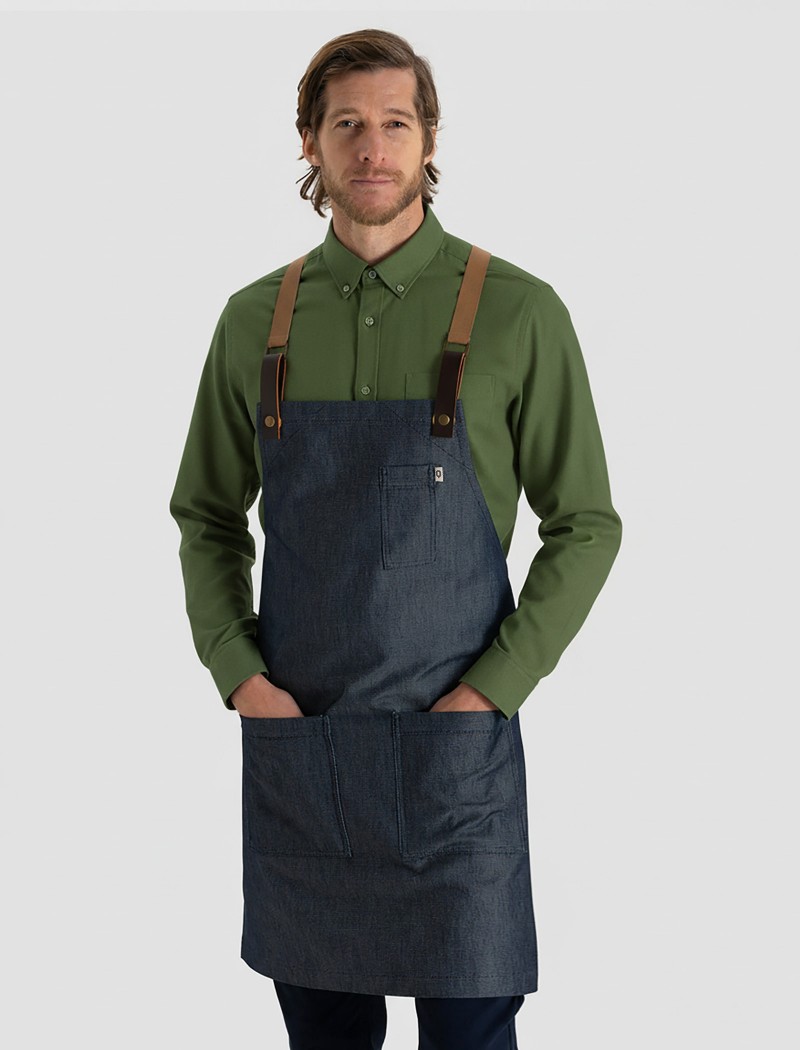 6 Delantal Garbo Denim Azul