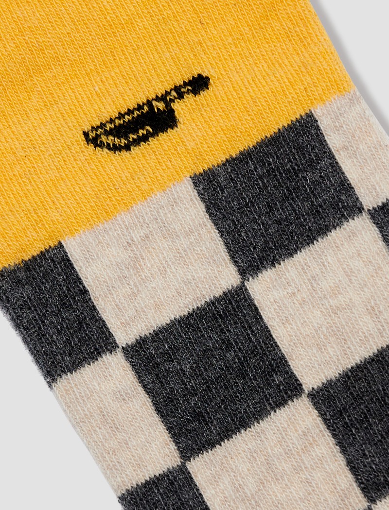 Calcecines check Ecru-2 Calcetines Check Ecru