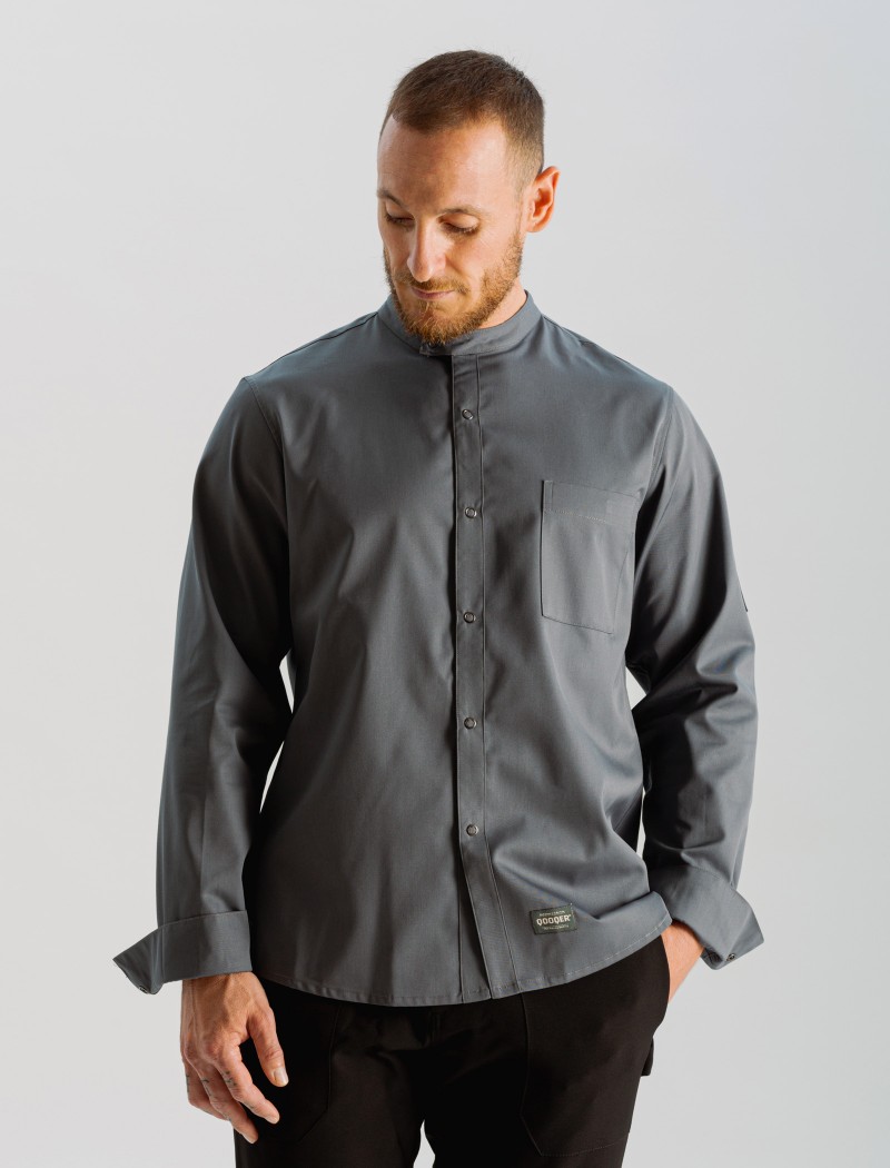 Camisa cocinero gris manga larga Camisa cocinero gris manga larga