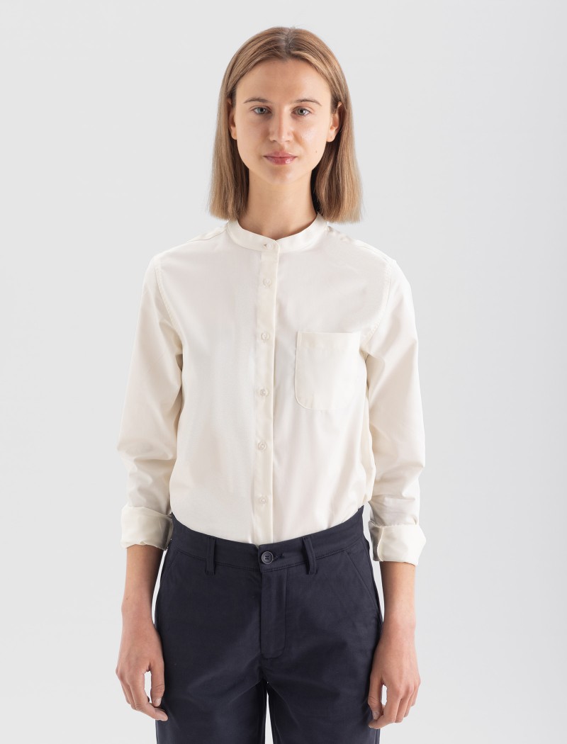 Camisa Mao de Mujer en Algodón Orgánico ecru Camisa Mao de Mujer en Algodón Orgánico ecru