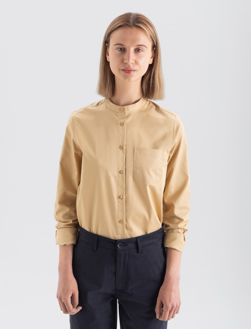 Camisa Mao de Mujer en Algodón Orgánico arena Camisa Mao de Mujer en Algodón Orgánico arena