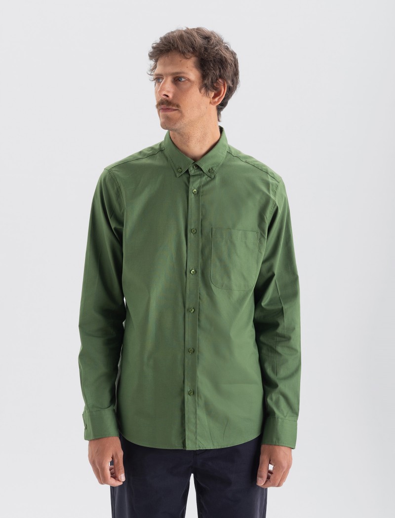Camisa-oxford-hombre-verde-5 Camisa Oxford Hombre - Forest