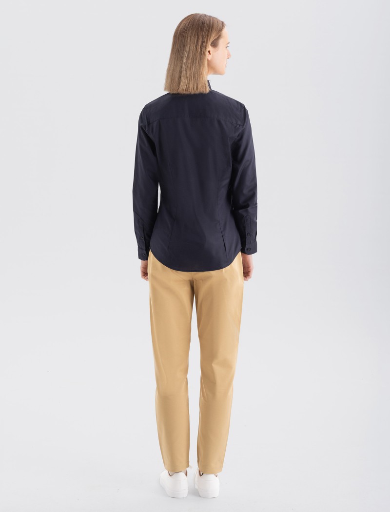 Camisa-oxford-mujer-navy-2 Camisa Oxford Mujer - Navy