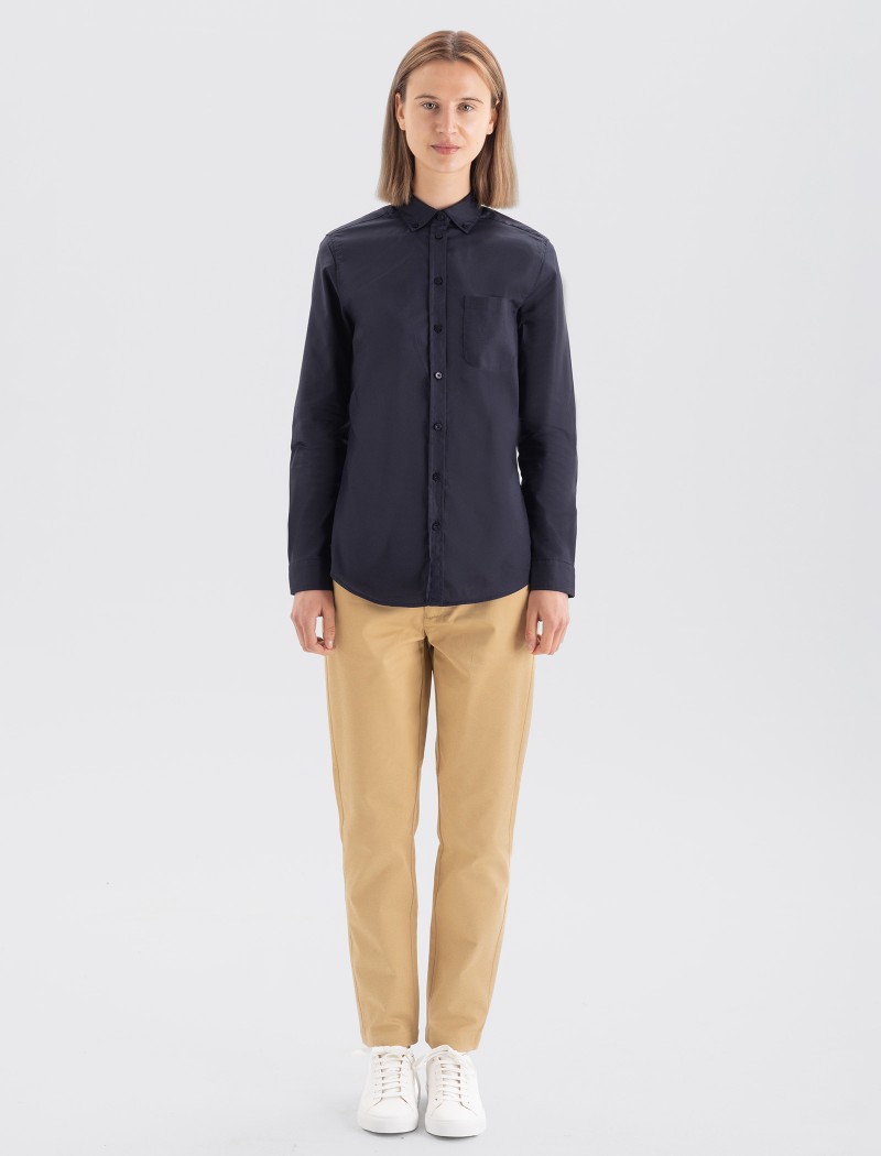 Camisa-oxford-mujer-navy-3 Camisa Oxford Mujer - Navy