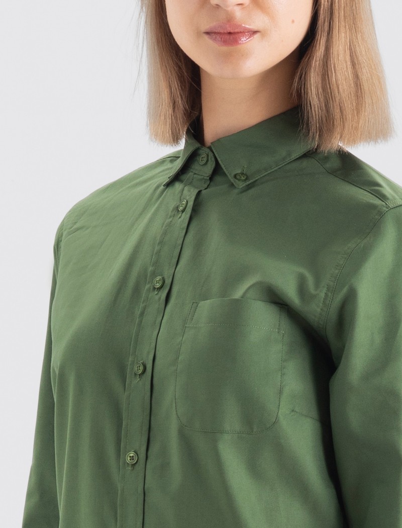 Camisa-oxford-MUJER-verde-4 Camisa Oxford Mujer - Forest