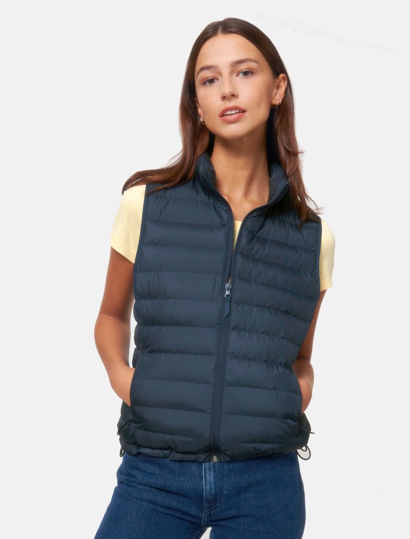 Chaleco acolchado de mujer azul marino Chaleco acolchado de mujer azul marino