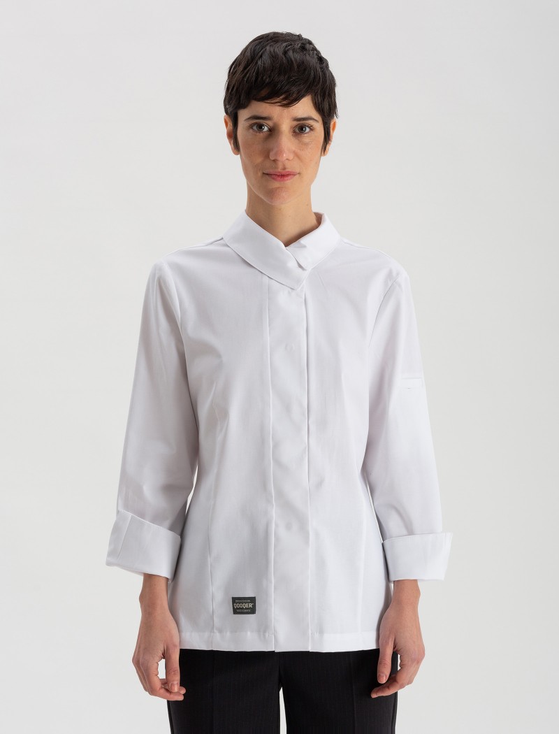 Camisa de cocinera blanca manga larga Camisa de cocinera blanca manga larga