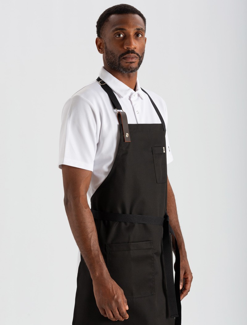 Delantal peto negro de Chef Delantal peto negro de Chef