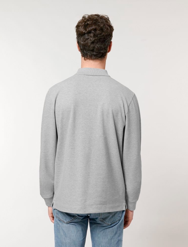 gris-5 Polo ML Heather Grey Unisex