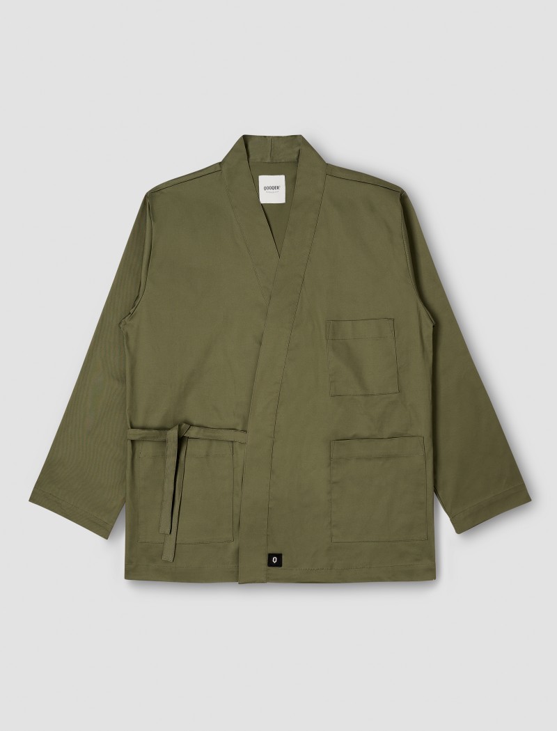 Sobrecamisa kimono verde army. Inspirada en la estética japonesa Camisa Kimono Haku - Army