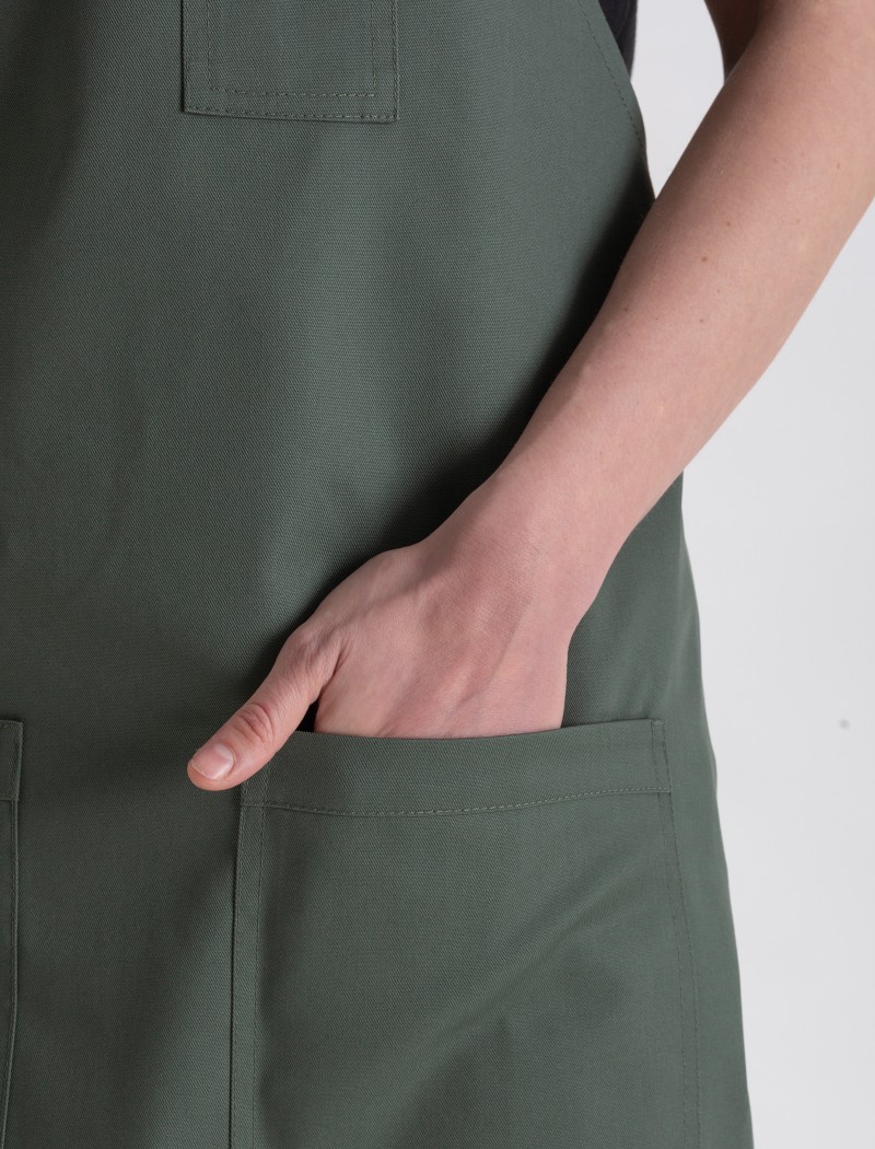 Delantal verde para restaurante cintas cruzadas espalda Delantal verde para restaurante cintas cruzadas espalda