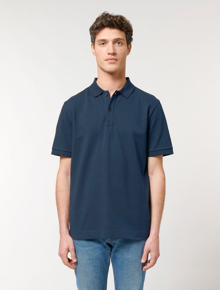 Polo azul mujer para restaurante detalle Polo azul mujer para restaurante detalle