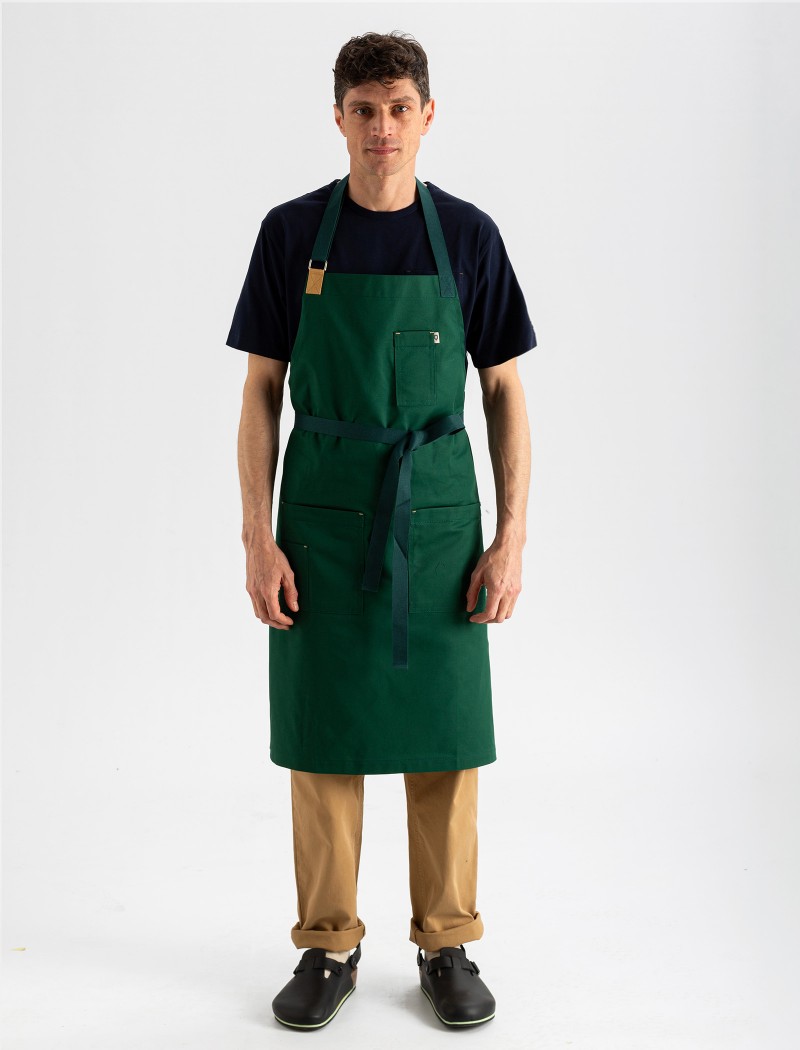 Delantal de cocinero verde oscuro Delantal de cocinero verde oscuro