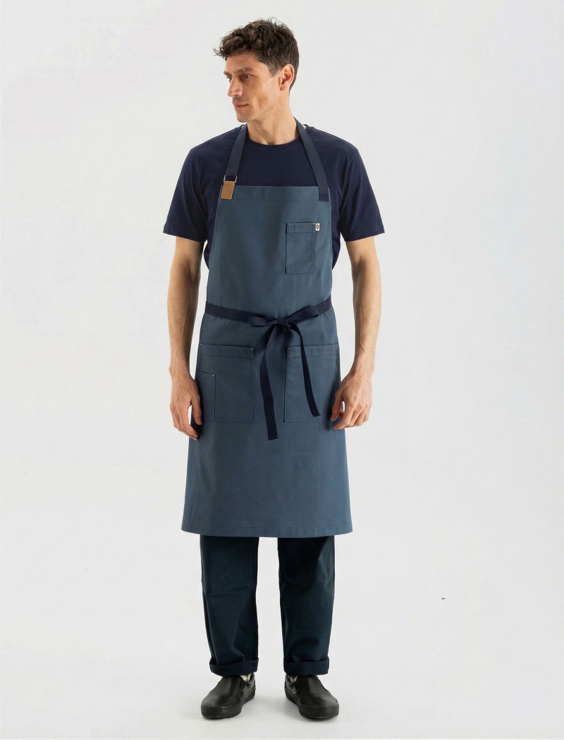 Delantal de cocinero azul Delantal Root Petrol