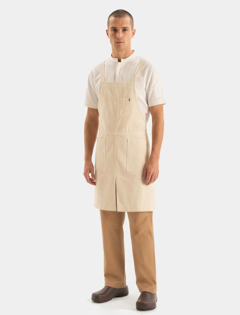 Delantal cafetería especialidad ecru Delantal para negocios artesanos en ecru