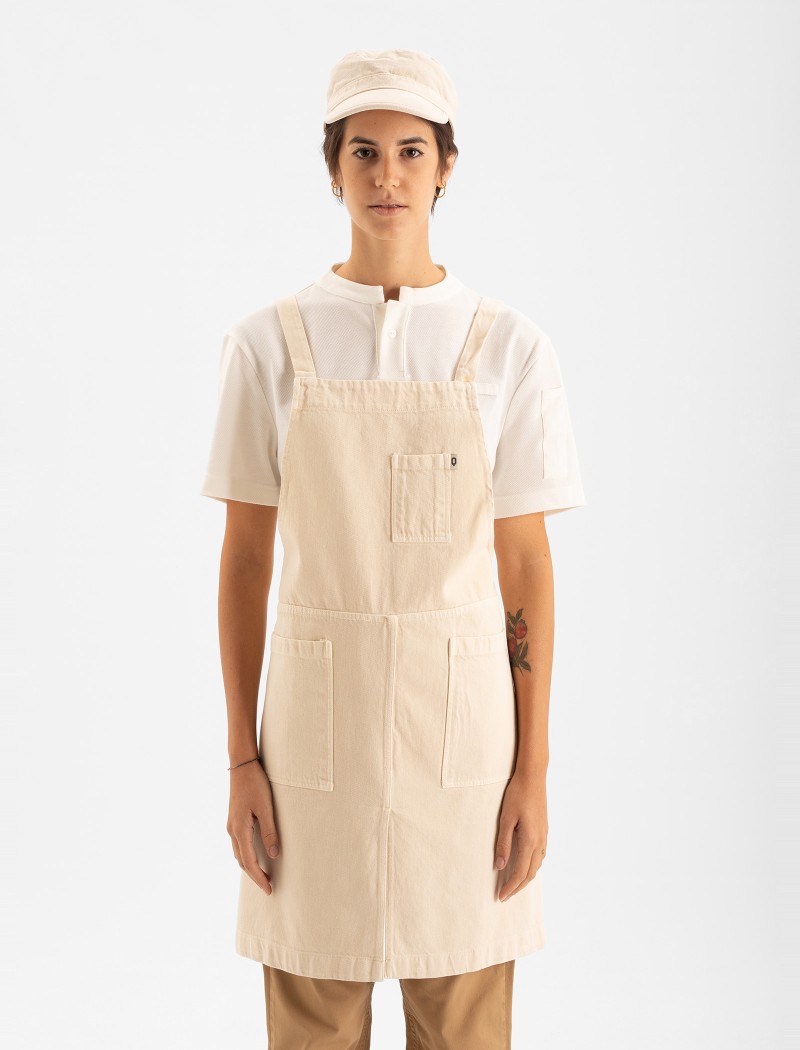 Delantal y gorra ecru para bakeries Delantal Tone Long Ecru