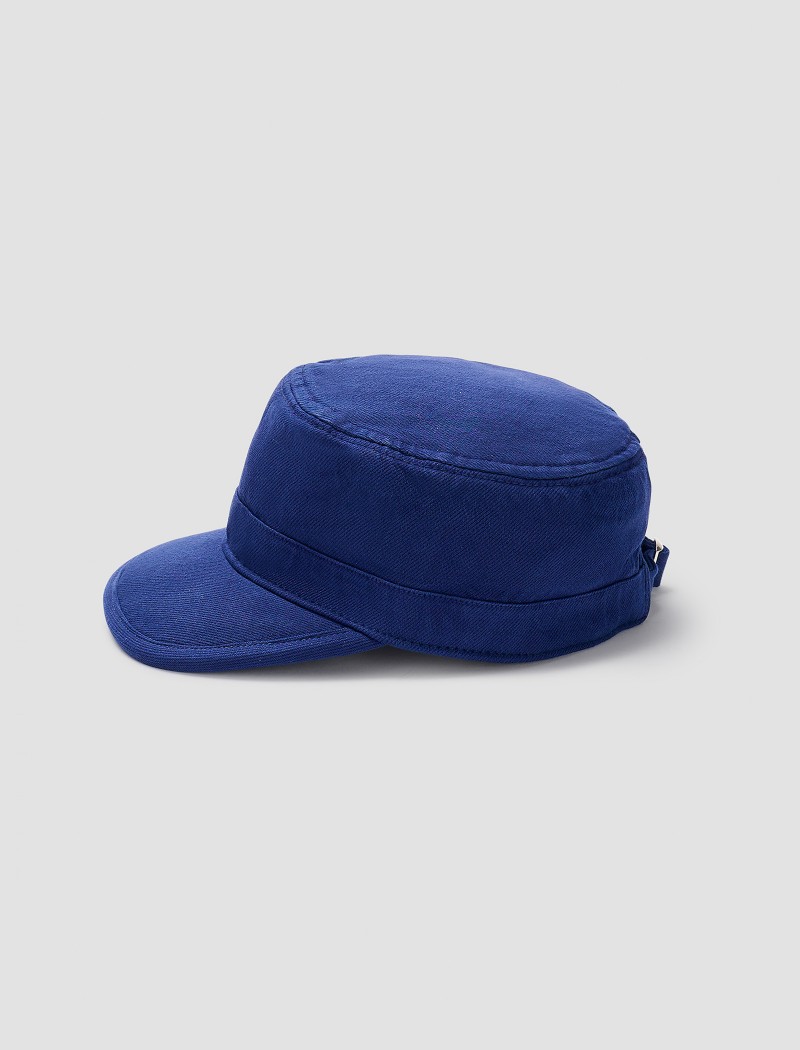 Gorro azul Klein visera corta Gorro azul visera corta y hecho en algodón orgánico